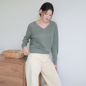 [최초가 109,900원]프렌치 린넨100 가모라 브이넥 니트 3종세트