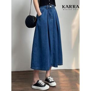 [하프클럽] KARRA (77까지)데님플레어루즈스커트_A4M0359