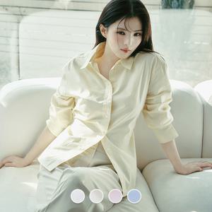 345509 한소희 여 루즈핏 허리 스트링 셔츠