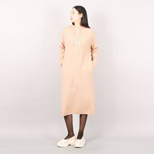 [최초가 178000원] 소매 배색 후드 니트 롱 원피스_YF09WQWOP01