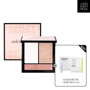 아티스트 페이스 팔레트 하이라이터 + 더블 수정화장 패드 5매 + 스킨 세팅 톤 필터 베이스 3ml