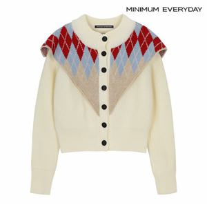 정상가:89,000원 ㅣ [미니멈 에브리데이]아가일 배색 하찌 니트 가디건 (EB3CK010D)