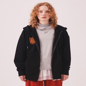 Menasoo Applique Two Way Hoodie Zip Up_Black
