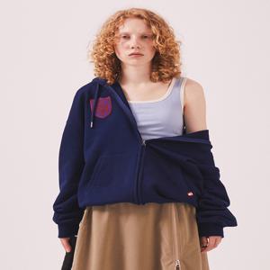 Menasoo Applique Two Way Hoodie Zip Up_Navy