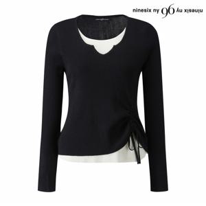 정상가:59,000원 ㅣ 데일리 레이어드 셔링 긴팔 니트 (NP3KT006L0)