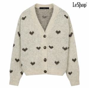 정상가:99,000원 ㅣ V넥 비스코스 루즈핏 하트 니트 가디건 (DP3CK008A)