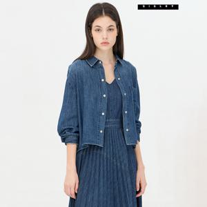 포켓 자수 크롭 데님 블라우스 SAWSA2541
