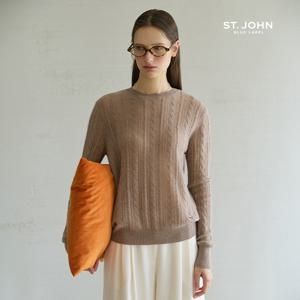 센존블루라벨 25FW 글리터 캐시미어 케이블 풀오버
