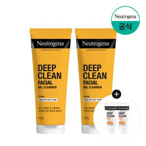 딥클린 클렌징 훼이셜 클렌저 100ml x2 +(증)아크네 포밍 클렌저 10g x2