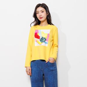 [최초가 148000원] 원포인트 긴소매 탑 (AHSOTN02)-YELLOW