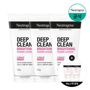 딥클린 브라이트닝 포밍 클렌저 150g x3 +(증)젠틀 포밍 클렌저 10g x3