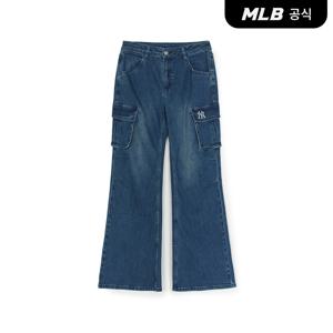 [공식] 여성 베이직 스몰로고 카고 플레어 데님팬츠 NY (Indigo)