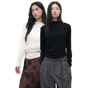 모크넥 플리츠 티셔츠 [2COL] / WBE3L01512