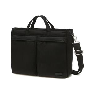 헤지스 액세서리 남성 WUBA4F400BK [스테디셀러] 블랙 로고장식 가죽 토트백