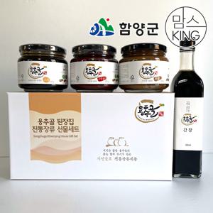 용추골된장집 국산 재료로 담근 용추골 선물세트 (된장(450g)/고추장(450g)/조청(500g)/간장(500ml))