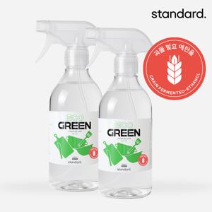 스탠다드 에코그린 살균소독수 500ml 2개 곡물발효주정 식품첨가물 에탄올 식중독예방 도마주방기구 국내생산