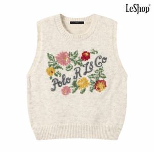 정상가:69000원 ㅣ 플라워 레터링 니트 베스트 (DP3VW003A)