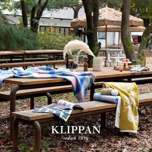 [2장세트] KLIPPAN 스웨덴 직수입 오가닉 블랭킷/담요 - 멀티파스텔+쇼버드머스타드