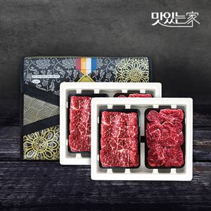 1+1[힘찬한우]구이29호 선물세트 800g 채끝/사태 각 400g 1+등급