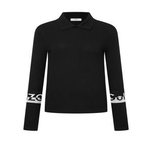 헤지스 골프 여성 HWSW4C922BK [간절기필수템][ONLINE EXCLUSIVE] 블랙 여성 골조직 카라 니트