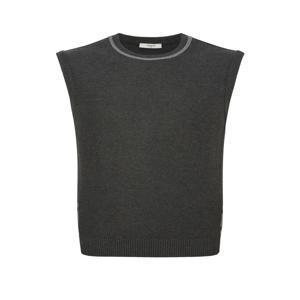 헤지스 골프 HUSW4C920G2 [간절기필수템][ONLINE EXCLUSIVE] 그레이 남성 인타샤 로고 니트 베스트