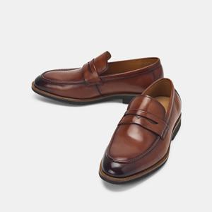 남성 소가죽 로퍼 굽 3CM Q19118_BROWN