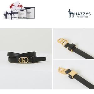 [선물포장][여성벨트]블랙 로고버클 소가죽 벨트 HJBE2F410BK