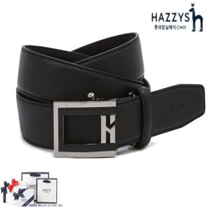 [정장벨트추천] HJBE4F775BK_남성 블랙 버클장식 소가죽 자동벨트