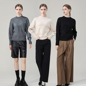 [최초가 39,800원] 모하스 소프트 탐 여성 라운드 니트