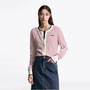 타미힐피거 스트라이프 로고 크루넥 가디건 (T22F6KCD030WT104Z)