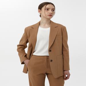 닥스 여성 DLJA4B307S1 [클리어런스][린넨]세피아 솔리드 린넨혼방 세미오버핏 테일러드 자켓