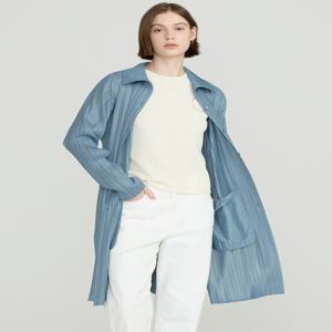 닥스 여성 DLJA5BP22B3 [D-PLEATS] 블루 스트랩 롱 플리츠 자켓