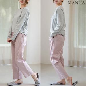 마누아 국산 여성 잠옷바지 파자마파티 긴바지 순면 주머니 홈웨어 9부