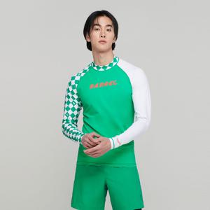 맨 무브 패턴 래쉬가드 그린체커보드 BI2MWRG04GRC