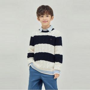 타미힐피거 컬러블록 케이블 스웨터 (T42E6WWO300BT10A8)