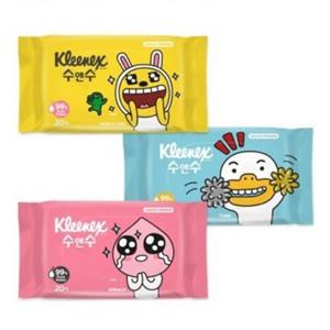크리넥스 수앤수 카카오프렌즈 물티슈(20매) 사무용픔 물휴지 각티슈 티슈 롤화장지
