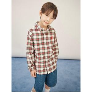[Re-edition] 베이직 체크 셔츠 - 레드