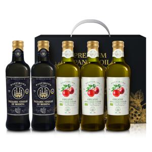 [선물포장]포스티보나 모데나 발사믹 500ml2병 + 유기농 애사비 500ml 3병