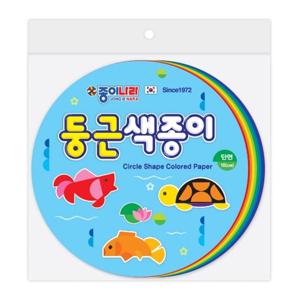 종이나라 3000 100매 둥근색종이 종이접기/10cmx10색x100매 (1개) 자재