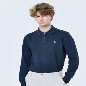 남성 HZTS5A201B3 [ESSENTIAL] 다크블루 긴팔 카라 티셔츠
