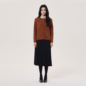울 스판 플리츠 미디스커트 (UFJWBS381N-BLACK)