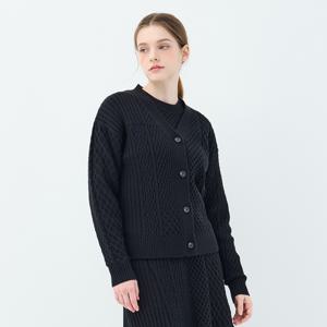 [25FW] 케이블 믹스 메리골드 가디건 (UFKKCA35CN-BLACK)