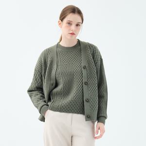 [25FW] 케이블 믹스 메리골드 가디건 (UFKKCA35CN-KHAKI)