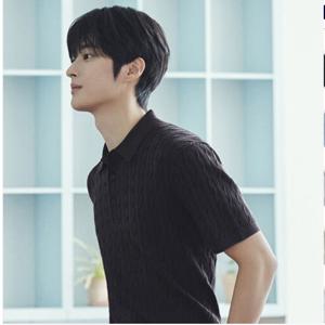 남성 카라넥 케이블 반팔 니트 PHF2ET1470