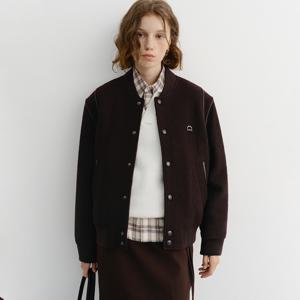 던스트 UNISEX BOUCLE WOOL VARSITY JACKET BROWN_UDJU5D124W2