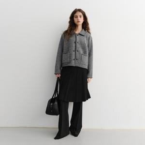 던스트 UNISEX COLLARED KNIT JACKET MELANGE GREY_UDSW5D125G2