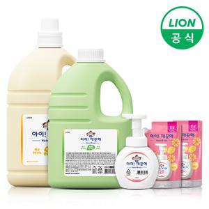 아이깨끗해 핸드워시 대용량 레몬/청포도 2.45L 2개+공용기
