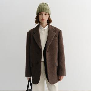 던스트 UNISEX LAYERED CASHMERE BLAZER MELANGE BROWN_UDJA5D121W2