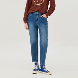 [본사] [Online Exclusive] 백 밴딩 기모 배기 데님 팬츠_BADPE2461NY