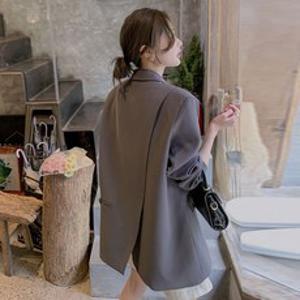 여성 데일리 뒷트임 루즈핏 싱글 정장 자켓